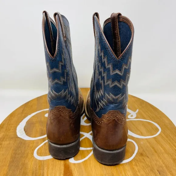 Ariat Mens Boots Tycoon Western 100215191 Pull On Leather‎ Brown Blue Size 5