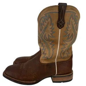 Ariat Men’s Quickdraw Western Square Toe Cowboy Boots Tumbled Bark Size