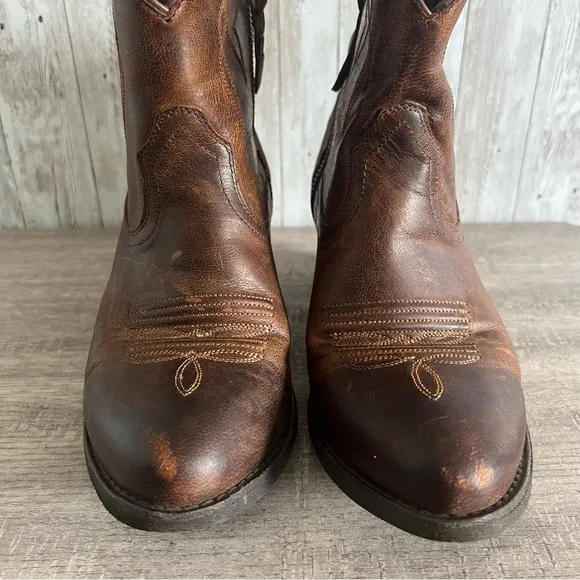 Ariat Western Darlin Brown Leather Ankle Boots 10