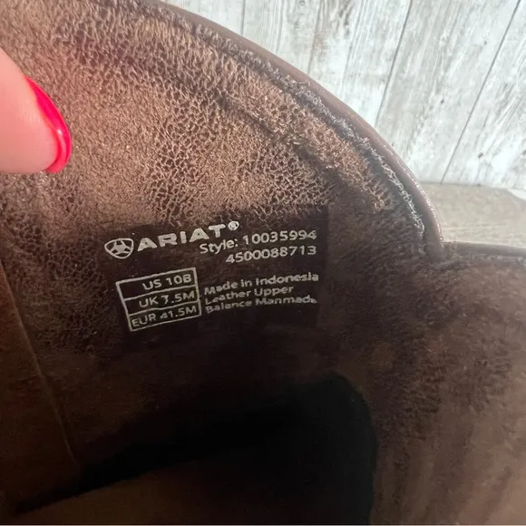 Ariat Western Darlin Brown Leather Ankle Boots 10