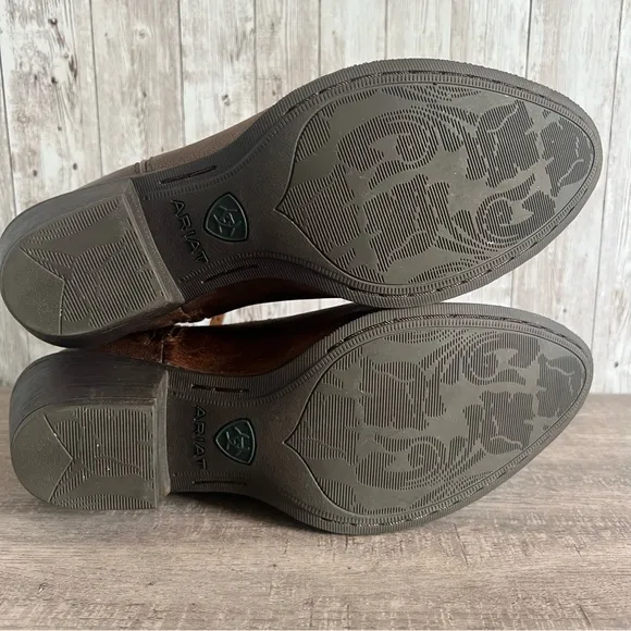 Ariat Western Darlin Brown Leather Ankle Boots 10