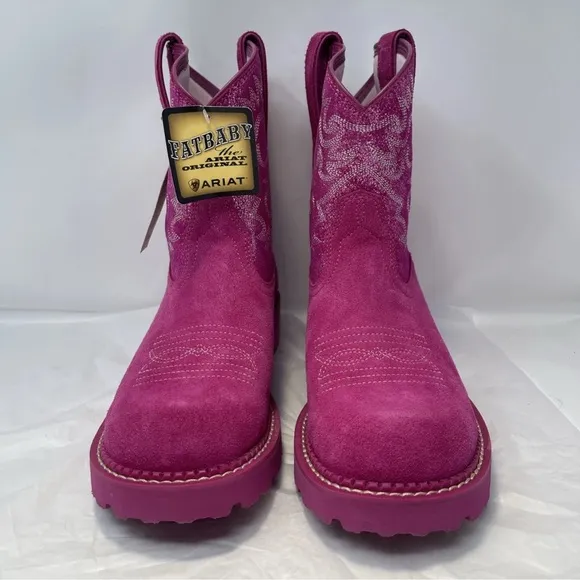 Ariat Women 10 B Hottest Pink Metallic Western Fatbaby Boots Cowgirl New W/ Box