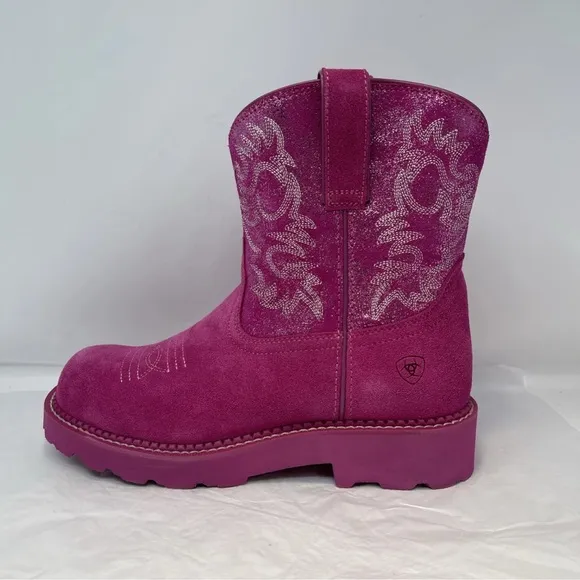 Ariat Women 10 B Hottest Pink Metallic Western Fatbaby Boots Cowgirl New W/ Box