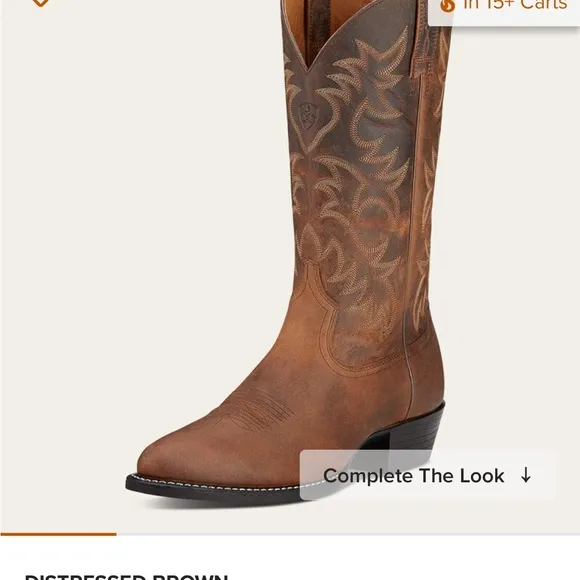 Ariat women’s s Distressed Brown Heritage R Toe Western Boot