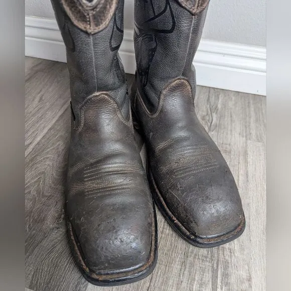 Ariat Workhog Brown Leather Cowboy Work Boots Composite Toe Mens 10
