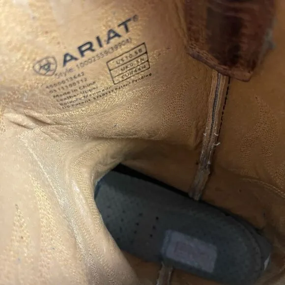 ARIAT Men’s leather antique brown&amp;tan Western Boots meets modern comfort SZ10.5B