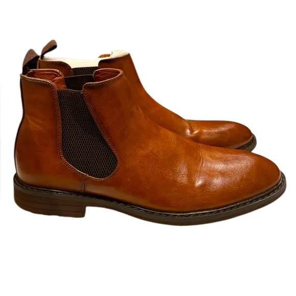 Ashford Hayes Paxton Leather Ankle Boots Cognac Brown Size US 10M