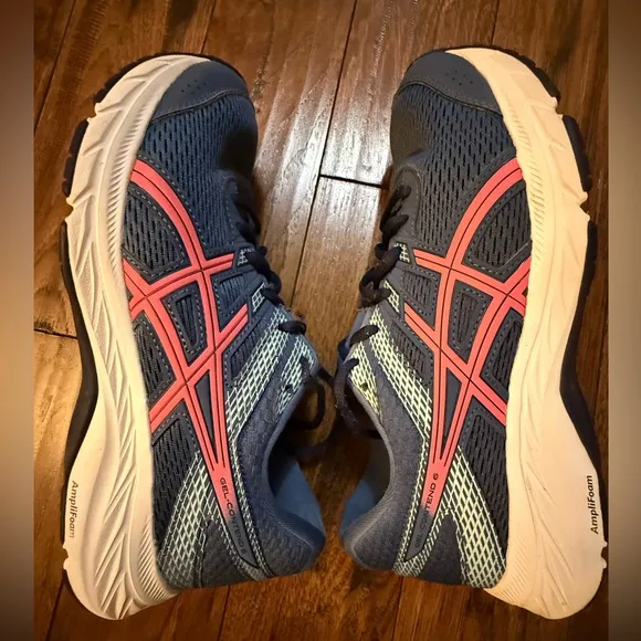 Asics Gel-Contend 6 Women Running Shoes Blue Pink 8.5 Athletic 1012A570 Sneaker‎