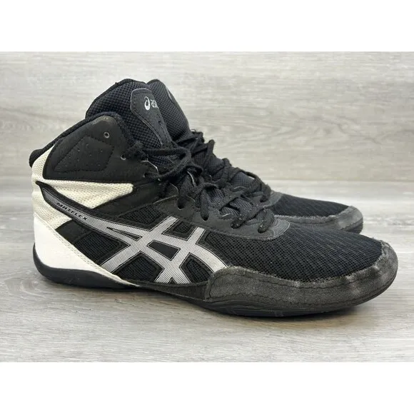 Asics Matflex 6 1081A021 Sneaker Men's US 12.5  Black White Mesh Wrestling Shoes