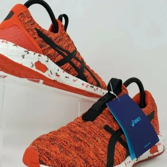 Asics Mens Sz 8 Hyper Gel Kenzen T8F0N Orange Running Shoes Slip On Low Top New