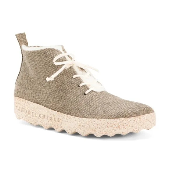 ASPORTUGUESAS  Cake Lace Up Wool Ankle Boots