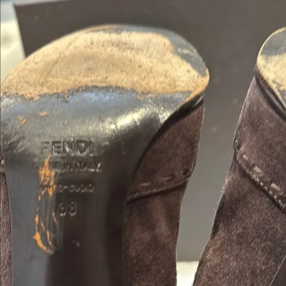 Authentic Fendi Women's Brown Suede Ankle Boots