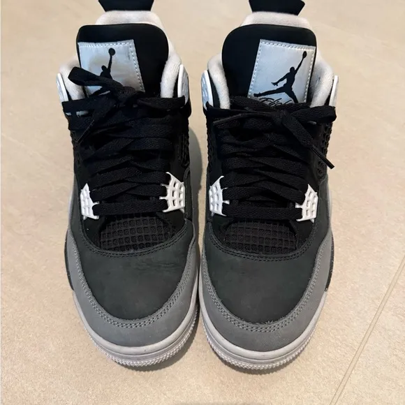 Authentic Nike AJ4 Ret ‘FEAR’ Black and Gray Sneakers size men’s 8