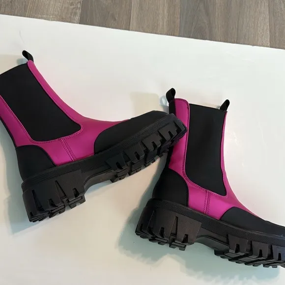 Azalea Wang Genvive Hot Pink Combat Fashion Grunge Boots 6