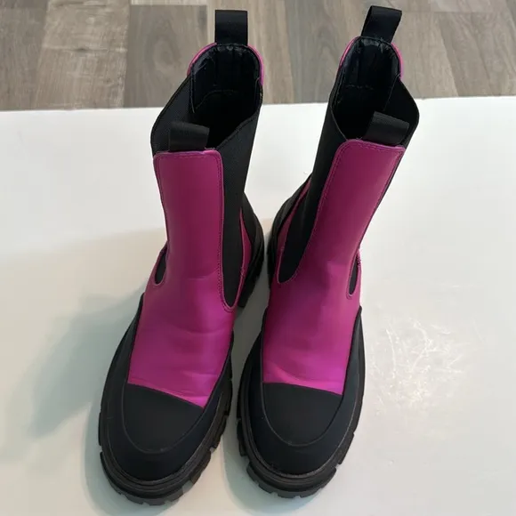 Azalea Wang Genvive Hot Pink Combat Fashion Grunge Boots 6