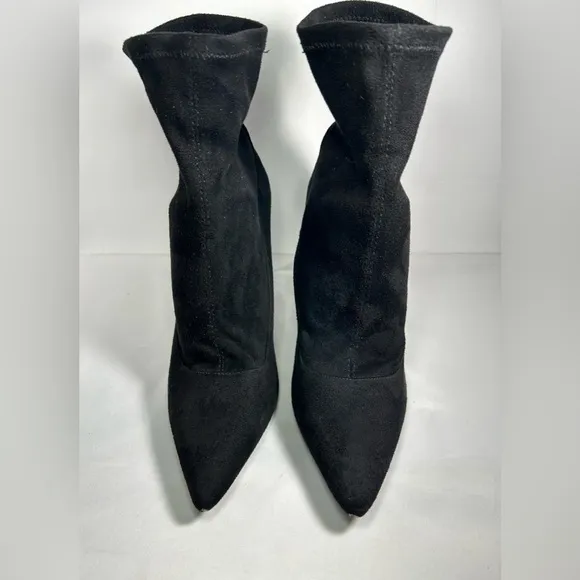 Badgley Mischka Mark   James Sock Boots Womens Black High Heel Pull On Sz 9