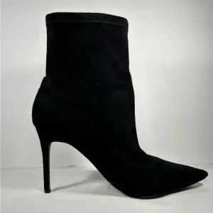 Badgley Mischka Mark   James Sock Boots Womens Black High Heel Pull On Sz 9
