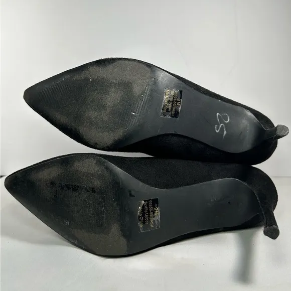 Badgley Mischka Mark   James Sock Boots Womens Black High Heel Pull On Sz 9
