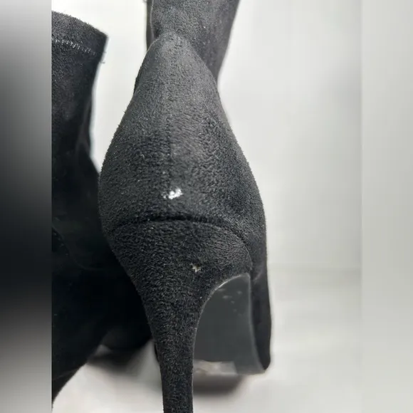 Badgley Mischka Mark   James Sock Boots Womens Black High Heel Pull On Sz 9