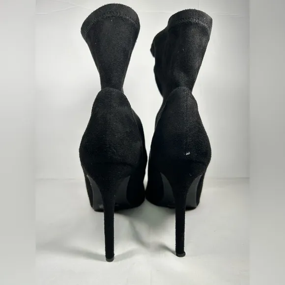 Badgley Mischka Mark   James Sock Boots Womens Black High Heel Pull On Sz 9