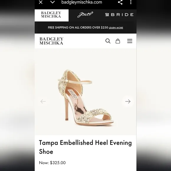 Badgley Mischka Tampa Embellished Heel Evening Shoe