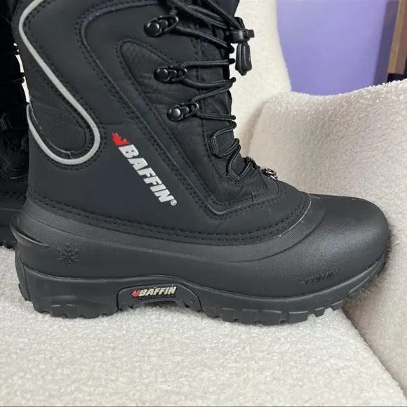 Baffin Flare Snow Boots Black Removable Inner Lightweight Women's Size 8