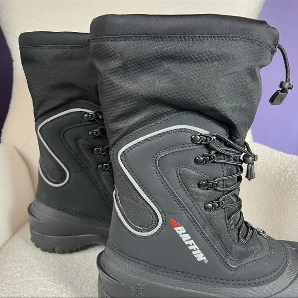 Baffin Flare Snow Boots Black Removable Inner Lightweight Women's Size 8