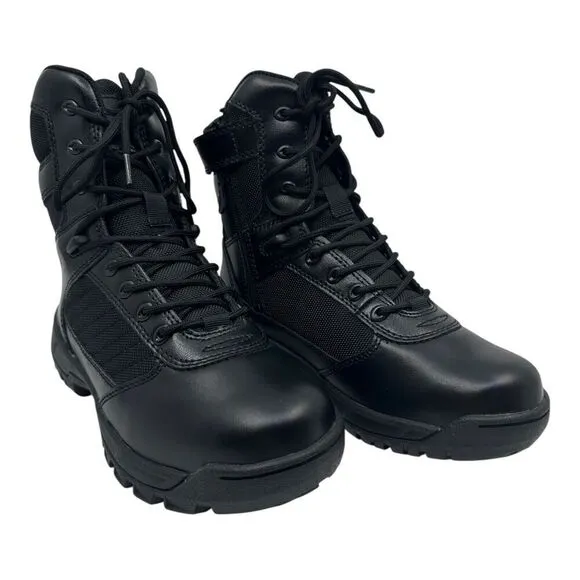 Bates Women's USA SZ.7 Tactical Sport 2 Tall Side Zip Lace-Up Work Boots Black