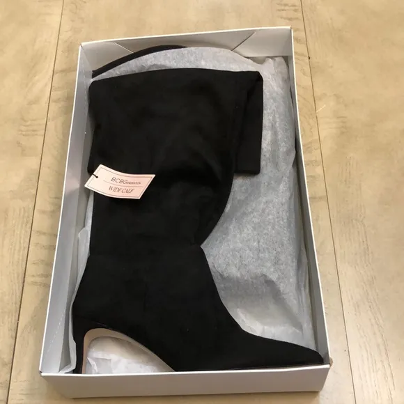 BCBGeneration Womens Marlow WC Black Knee-High Boots 8 (Wide Calf)