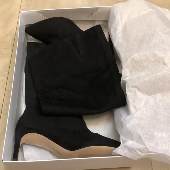 BCBGeneration Womens Marlow WC Black Knee-High Boots 8 (Wide Calf)