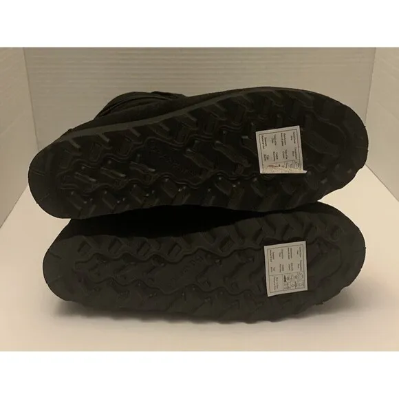 BearPaw Krista Black Suede Low Heel Size 8 Sheepskin/Wool Water Resistant Bootie