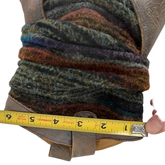 Bed Stu Bruges Leather Wedge Platform Knti Multi Color Gray, Size 8.5