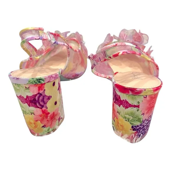 Betsey Johnson Women's PETRA Floral Slingback Heels - Pink Size 8