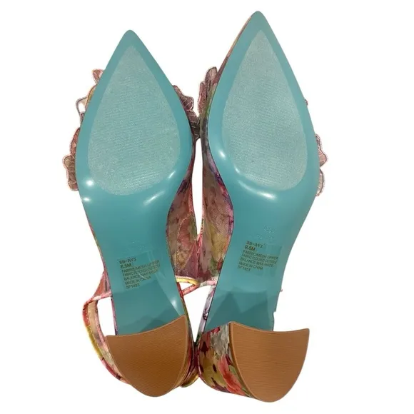 Betsey Johnson Women's PETRA Floral Slingback Heels - Pink Size 8