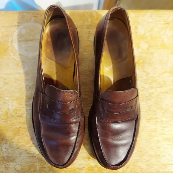 Bexley France Wembley Classic Men's US 12 (FR 45) Brown Leather Loafers EUC
