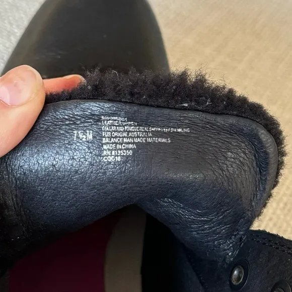 Bionic Women's Black Leather Boots Size 7.5