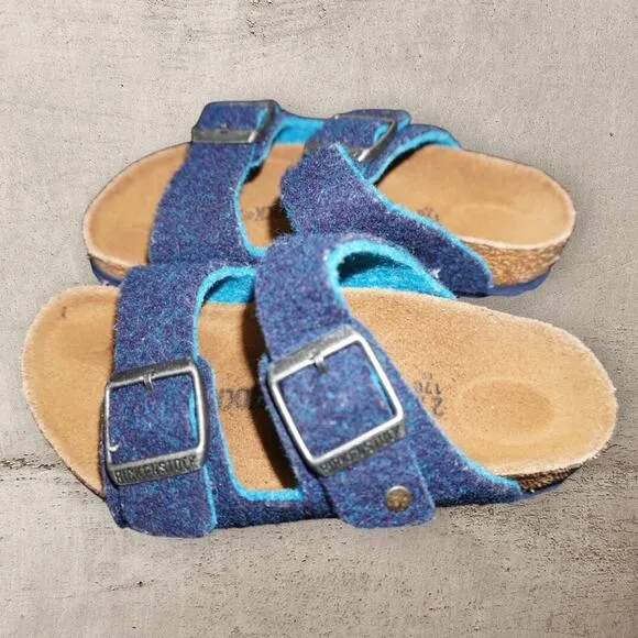 Birkenstock Arizona Kids Wool Felt Sandals – Size EU 27 / US 9 | Blue Teal Cork