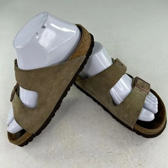 Birkenstock Arizona Sandals Birko-Flor Slide US 5 Tan Suede Buckle Sandals Shoes