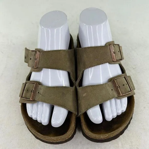 Birkenstock Arizona Sandals Birko-Flor Slide US 5 Tan Suede Buckle Sandals Shoes