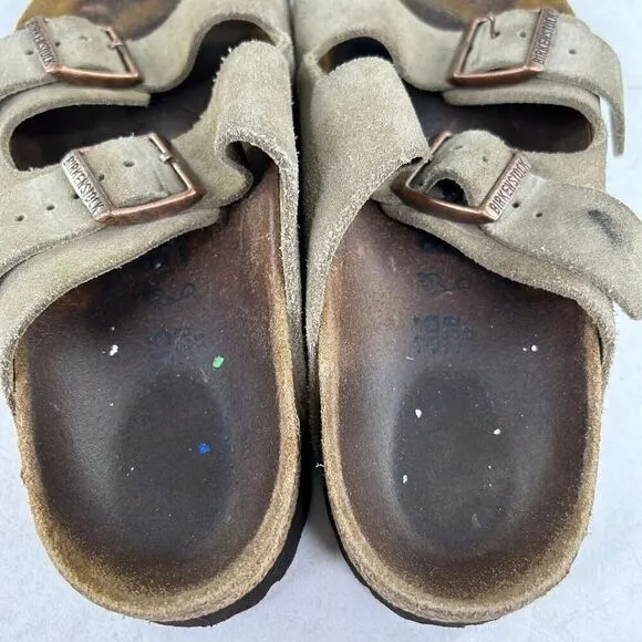 Birkenstock Arizona Sandals Birko-Flor Slide US 5 Tan Suede Buckle Sandals Shoes