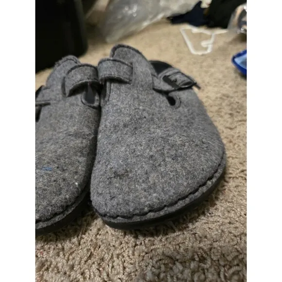 BIRKENSTOCK Boston 38.5 Clog Anthracite Wool Felt WOMEN 8 - 8.5 Comfort birkies
