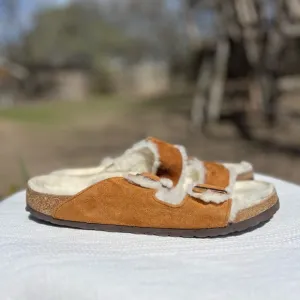 Birkenstock Men Arizona Sherling Suede Sandals Size 44