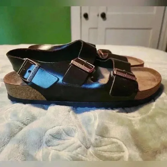 Birkenstock Milano Womens 10 | Mens 8 Dk Brown Leather Buckle Hiking Sandal
