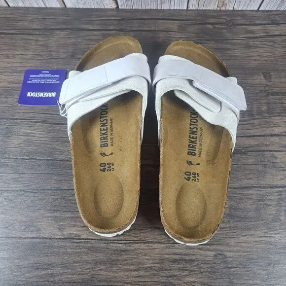 Birkenstock Oita Suede Leather Slide Sandals Women's Sz 9 N EU40 Antique White