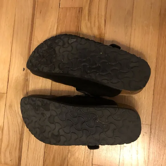 Birkenstock Sz eu 39.5 Black Leather Slip on Shoes