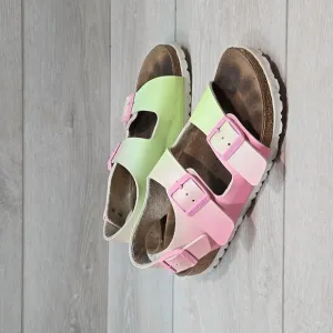 Birkenstock Women Milano Colorblock Vegan Leather Sandals shoes sz 36/5 Narrow