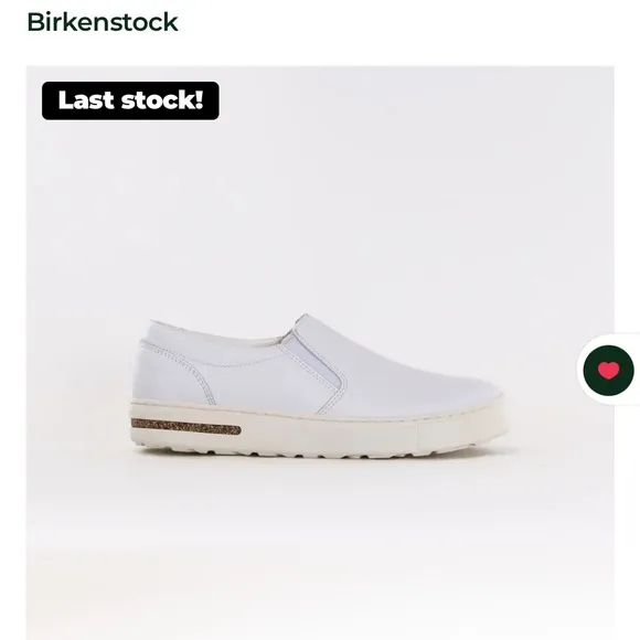Birkenstock WoMen's White Leather Slip-On Shoes Size 38/ 7