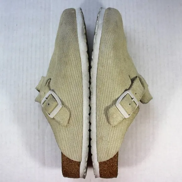 Birkenstock x Stussy Boston Bone Corduroy Slip On Clogs Mens 9 A1625