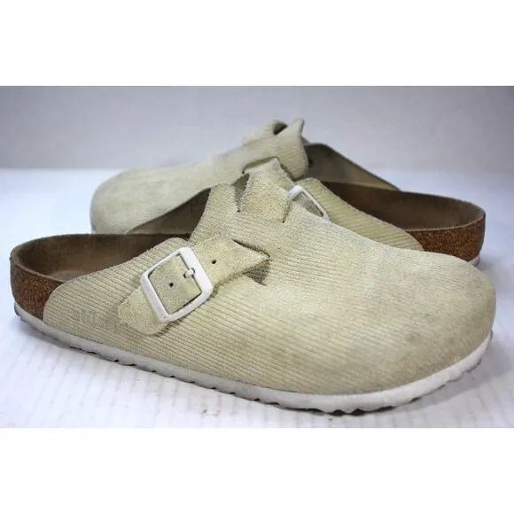 Birkenstock x Stussy Boston Bone Corduroy Slip On Clogs Mens 9 A1625
