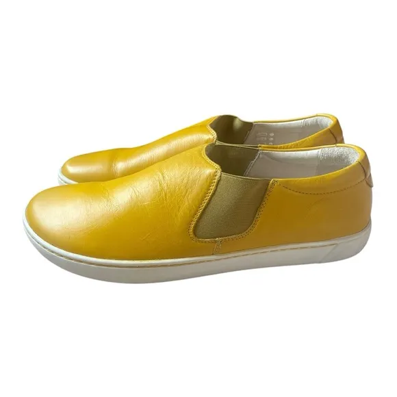 Birkenstock Yellow Leather Slip-on Shoes Sneakers Size 39, 7.5
